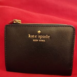 Kate Spade Black Wallet with Gold Zipper